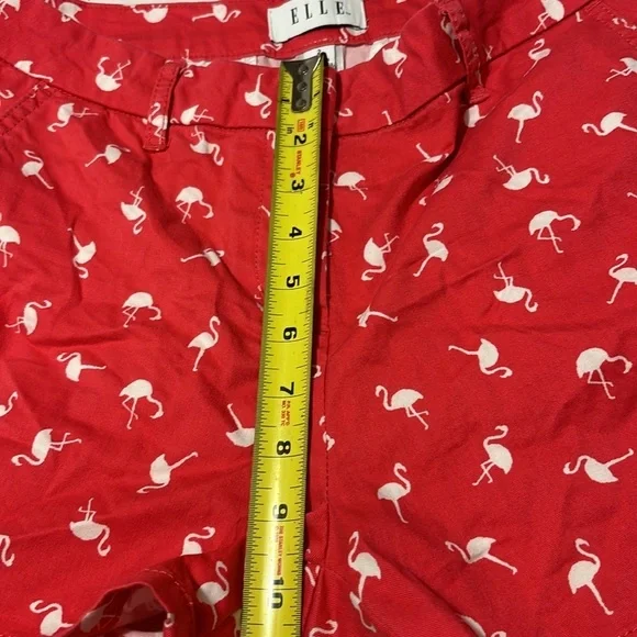 Elle Hot Pink Flamingo Print Chino Shorts size 2 - Picture 5 of 8
